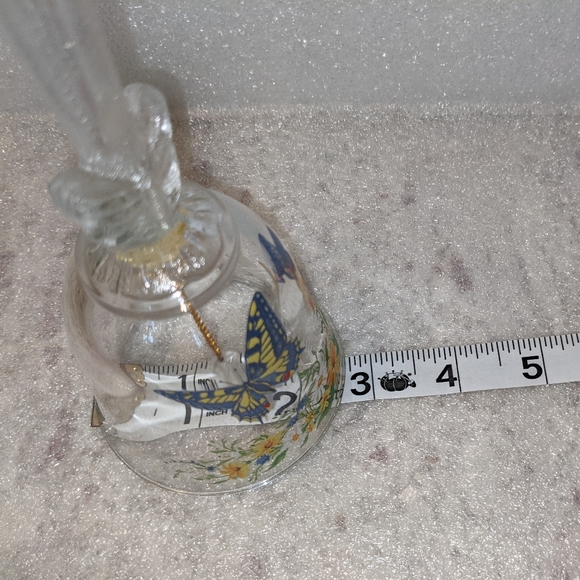 Dinner Bell Crystal Clear Butterfly Floral Vintage by Avon EUC Gold Chain - Picture 8 of 9